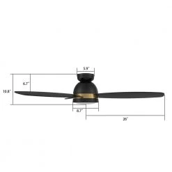 Biscay 52 in. Integrated LED Indoor/Outdoor Black Smart Ceiling Fan with Light and Remote, Works with Alexa/Google Home by CARRO -Decor Therapy Shop black carro ceiling fans with lights hs523q5 l12 b2 1 fm 44 1000