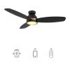 Biscay 52 in. Integrated LED Indoor/Outdoor Black Smart Ceiling Fan with Light and Remote, Works with Alexa/Google Home by CARRO -Decor Therapy Shop black carro ceiling fans with lights hs523q5 l12 b2 1 fm 64 1000