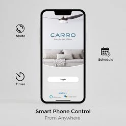 Biscay 52 in. Integrated LED Indoor/Outdoor Black Smart Ceiling Fan with Light and Remote, Works with Alexa/Google Home by CARRO -Decor Therapy Shop black carro ceiling fans with lights hs523q5 l12 b2 1 fm 76 1000