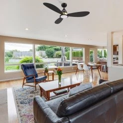 Fayette 52 in. Integrated LED Indoor/Outdoor Black Smart Ceiling Fan with Light and Remote, Works with Alexa/Google Home by CARRO -Decor Therapy Shop black carro ceiling fans with lights hs523q7 l12 b2 1 31 1000