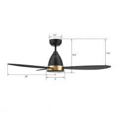 Fayette 52 in. Integrated LED Indoor/Outdoor Black Smart Ceiling Fan with Light and Remote, Works with Alexa/Google Home by CARRO -Decor Therapy Shop black carro ceiling fans with lights hs523q7 l12 b2 1 44 1000
