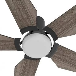 Voyager 52 in. Dimmable LED Indoor/Outdoor Black Smart Ceiling Fan with Light and Remote, Works with Alexa/Google Home by CARRO -Decor Therapy Shop black carro ceiling fans with lights hs525b l22 bs 1 fm 44 1000