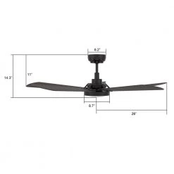 Wilkes 52 in. Dimmable LED Indoor/Outdoor Black Smart Ceiling Fan with Light and Remote, Works with Alexa/Google Home by CARRO -Decor Therapy Shop black carro ceiling fans with lights hs525b3 l22 b5 1 44 1000