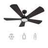 Wilkes 52 in. Dimmable LED Indoor/Outdoor Black Smart Ceiling Fan with Light and Remote, Works with Alexa/Google Home by CARRO -Decor Therapy Shop black carro ceiling fans with lights hs525b3 l22 b5 1 64 1000