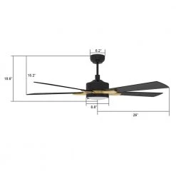 Apex 52 in. Integrated LED Indoor/Outdoor Black Smart Ceiling Fan with Light and Remote, Works w/Alexa/Google Home by CARRO -Decor Therapy Shop black carro ceiling fans with lights hs525e l12 b2 1g 44 1000
