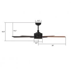 Apex 52 in. Dimmable LED Indoor/Outdoor Black Smart Ceiling Fan with Light and Remote, Works w/Alexa/Google Home by CARRO -Decor Therapy Shop black carro ceiling fans with lights hs525e l12 b5 1 1f 1000