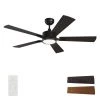 Apex 52 in. Integrated LED Indoor/Outdoor Black Smart Ceiling Fan with Light and Remote, Works w/Alexa/Google Home by CARRO