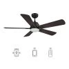 Apex 52 in. Integrated LED Indoor/Outdoor Black Smart Ceiling Fan with Light and Remote, Works with Alexa/Google Home by CARRO