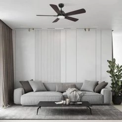 Apex 52 in. Integrated LED Indoor/Outdoor Black Smart Ceiling Fan with Light and Remote, Works with Alexa/Google Home by CARRO -Decor Therapy Shop black carro ceiling fans with lights hs525e3 l12 bg 1 a0 1000