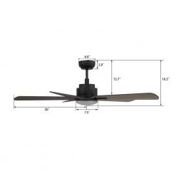 Apex 52 in. Integrated LED Indoor/Outdoor Black Smart Ceiling Fan with Light and Remote, Works with Alexa/Google Home by CARRO 17 Apex 52 in. Integrated LED Indoor/Outdoor Black Smart Ceiling Fan with Light and Remote, Works with Alexa/Google Home by CARRO -Decor Therapy Shop black carro ceiling fans with lights hs525e3 l12 bo 1 1f 1000