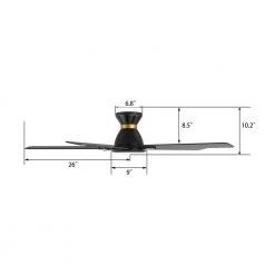 Essex 52 in. Dimmable LED Indoor/Outdoor Black Smart Ceiling Fan with Light and Remote, Works with Alexa/Google Home by CARRO -Decor Therapy Shop black carro ceiling fans with lights hs525j l12 b2 1 fm 40 1000