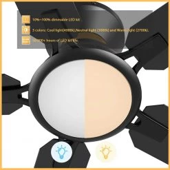 Essex 52 in. Dimmable LED Indoor/Outdoor Black Smart Ceiling Fan with Light and Remote, Works with Alexa/Google Home by CARRO -Decor Therapy Shop black carro ceiling fans with lights hs525j l12 b2 1 fm c3 1000