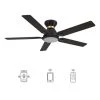 Essex 52 in. Dimmable LED Indoor/Outdoor Black Smart Ceiling Fan with Light and Remote, Works with Alexa/Google Home by CARRO 1 Essex 52 in. Dimmable LED Indoor/Outdoor Black Smart Ceiling Fan with Light and Remote, Works with Alexa/Google Home by CARRO -Decor Therapy Shop black carro ceiling fans with lights hs525j l12 b5 1 fma 64 1000