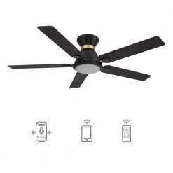 Essex 52 in. Dimmable LED Indoor/Outdoor Black Smart Ceiling Fan with Light and Remote, Works with Alexa/Google Home by CARRO