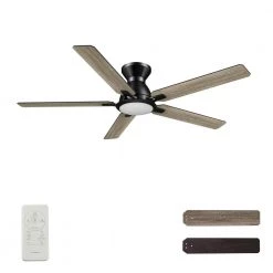 Essex 52 in. Dimmable LED Indoor/Outdoor Black Smart Ceiling Fan with Light and Remote, Works with Alexa/Google Home by CARRO
