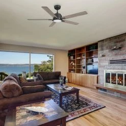 Essex 52 in. Dimmable LED Indoor/Outdoor Black Smart Ceiling Fan with Light and Remote, Works w/Alexa/Google Home by CARRO -Decor Therapy Shop black carro ceiling fans with lights hs525j l12 bo 1 31 1000