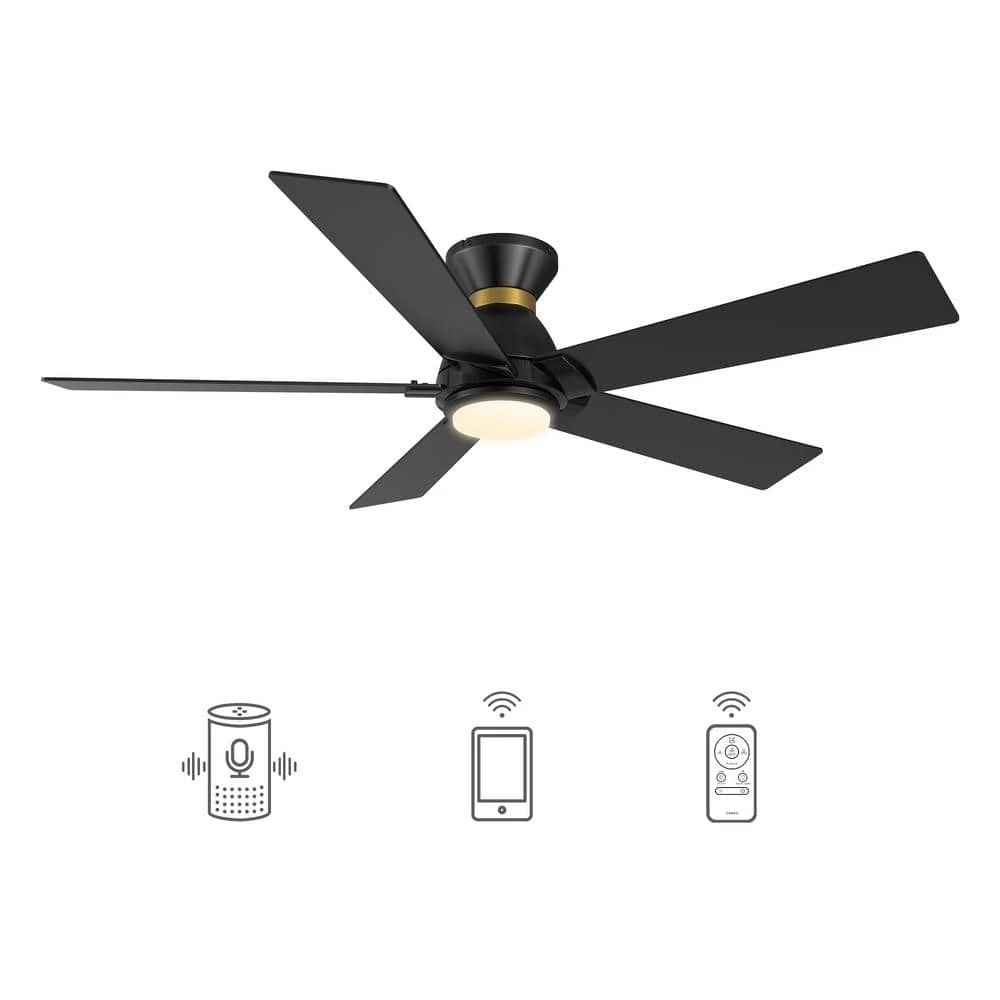 Aspen 52 in. Dimmable LED Indoor/Outdoor Black Smart Ceiling Fan with Light and Remote, Works with Alexa/Google Home by CARRO 3 Aspen 52 in. Dimmable LED Indoor/Outdoor Black Smart Ceiling Fan with Light and Remote, Works with Alexa/Google Home by CARRO