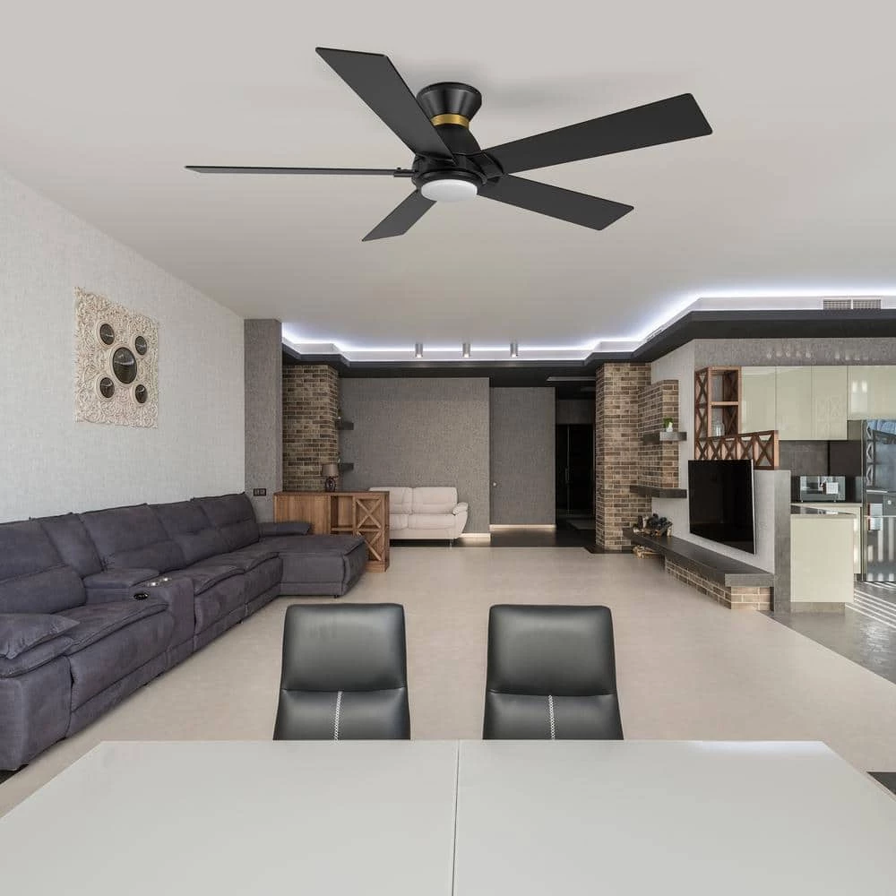 Aspen 52 in. Dimmable LED Indoor/Outdoor Black Smart Ceiling Fan with Light and Remote, Works with Alexa/Google Home by CARRO 4 Aspen 52 in. Dimmable LED Indoor/Outdoor Black Smart Ceiling Fan with Light and Remote, Works with Alexa/Google Home by CARRO - Image 2