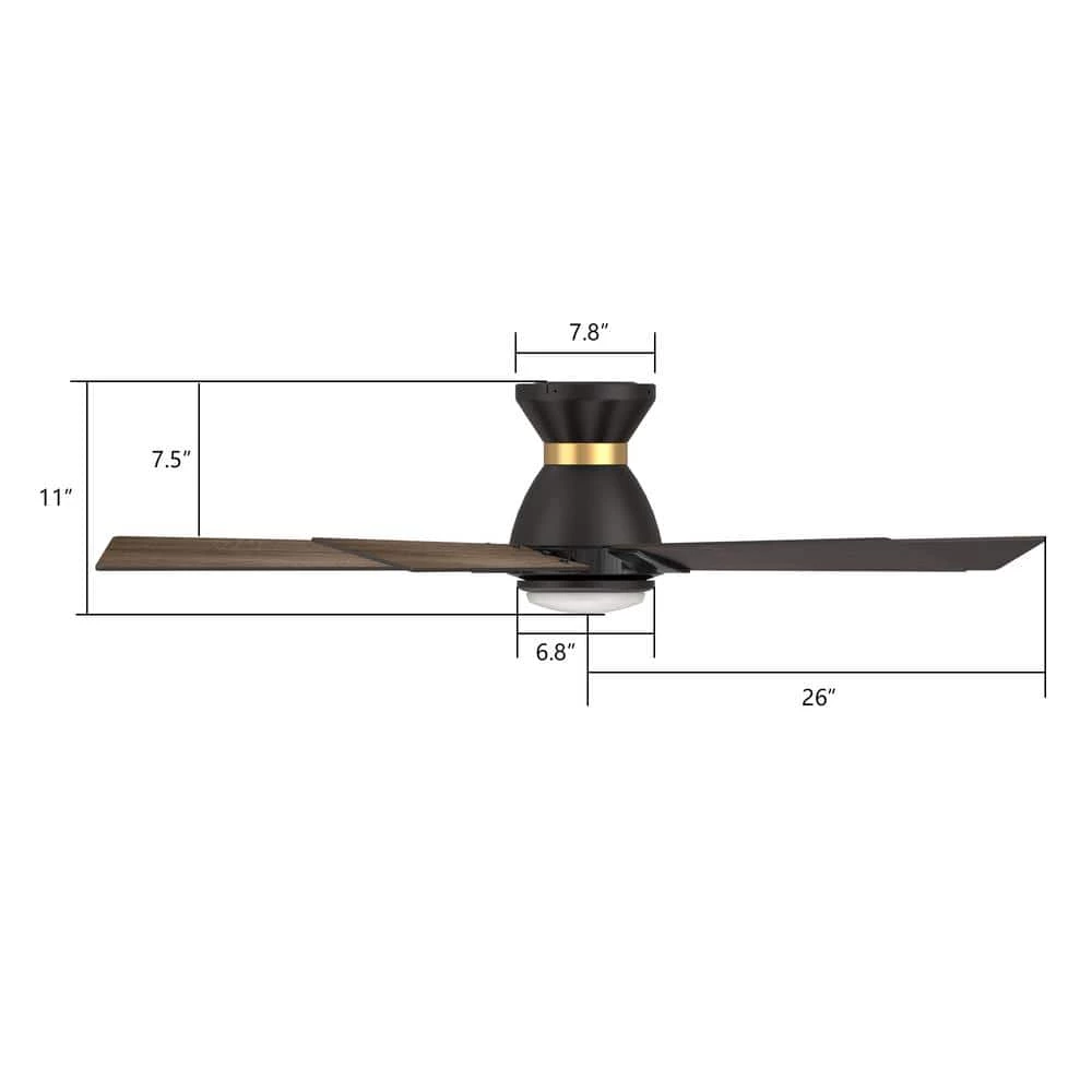 Aspen 52 in. Dimmable LED Indoor/Outdoor Black Smart Ceiling Fan with Light and Remote, Works with Alexa/Google Home by CARRO 8 Aspen 52 in. Dimmable LED Indoor/Outdoor Black Smart Ceiling Fan with Light and Remote, Works with Alexa/Google Home by CARRO - Image 6
