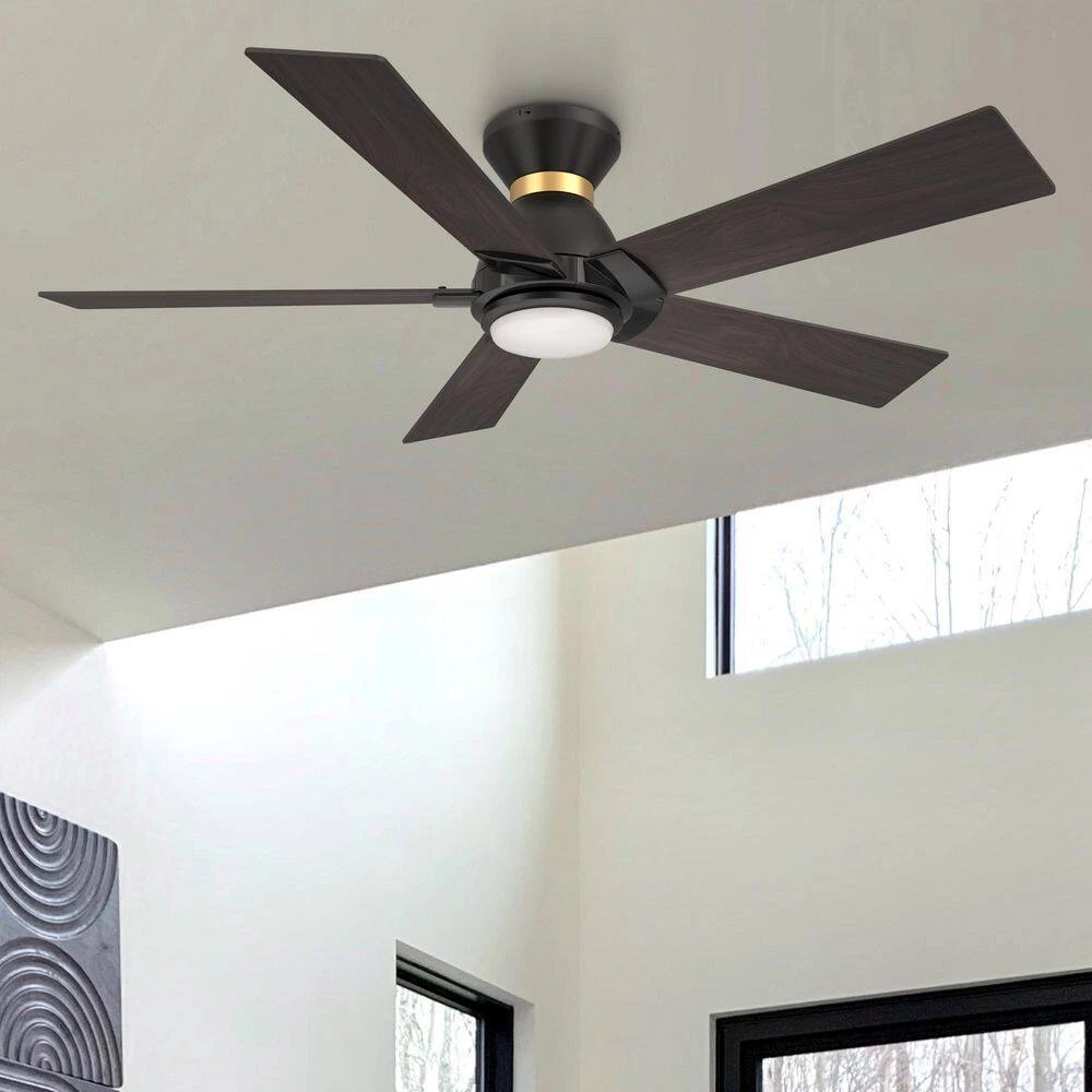 Aspen 52 in. Dimmable LED Indoor/Outdoor Black Smart Ceiling Fan with Light and Remote, Works with Alexa/Google Home by CARRO 4 Aspen 52 in. Dimmable LED Indoor/Outdoor Black Smart Ceiling Fan with Light and Remote, Works with Alexa/Google Home by CARRO - Image 2