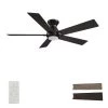 Aspen 52 in. Dimmable LED Indoor/Outdoor Black Smart Ceiling Fan with Light and Remote, Works with Alexa/Google Home by CARRO -Decor Therapy Shop black carro ceiling fans with lights hs525j1 l11 bg 1 fm 64 1000