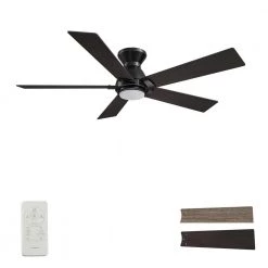 Aspen 52 in. Dimmable LED Indoor/Outdoor Black Smart Ceiling Fan with Light and Remote, Works with Alexa/Google Home by CARRO
