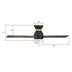 Aspen 52 in. Dimmable LED Indoor/Outdoor Black Smart Ceiling Fan with Light and Remote, Works with Alexa/Google Home by CARRO -Decor Therapy Shop black carro ceiling fans with lights hs525j1 l11 bg 1 fma 44 1000