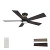 Aspen 52 in. Dimmable LED Indoor/Outdoor Black Smart Ceiling Fan with Light and Remote, Works with Alexa/Google Home by CARRO -Decor Therapy Shop black carro ceiling fans with lights hs525j1 l11 bg 1 fma 64 1000