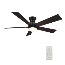 Aspen 52 in. Dimmable LED Indoor/Outdoor Black Smart Ceiling Fan with Light and Remote, Works with Alexa/Google Home by CARRO -Decor Therapy Shop black carro ceiling fans with lights hs525j1 l21 b5 1 fm 1f 1000