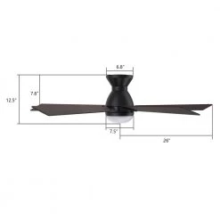 Aspen 52 in. Dimmable LED Indoor/Outdoor Black Smart Ceiling Fan with Light and Remote, Works with Alexa/Google Home by CARRO -Decor Therapy Shop black carro ceiling fans with lights hs525j1 l21 b5 1 fm 44 1000