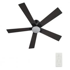 Aspen 52 in. Dimmable LED Indoor/Outdoor Black Smart Ceiling Fan with Light and Remote, Works with Alexa/Google Home by CARRO -Decor Therapy Shop black carro ceiling fans with lights hs525j1 l21 b5 1 fm 4f 1000