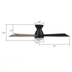 Aspen 52 in. Dimmable LED Indoor/Outdoor Black Smart Ceiling Fan with Light and Remote, Works with Alexa/Google Home by CARRO -Decor Therapy Shop black carro ceiling fans with lights hs525j1 l21 bg 1 fm 40 1000