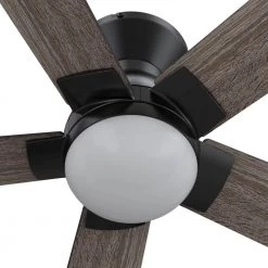 Aspen 52 in. Dimmable LED Indoor/Outdoor Black Smart Ceiling Fan with Light and Remote, Works with Alexa/Google Home by CARRO -Decor Therapy Shop black carro ceiling fans with lights hs525j1 l21 bg 1 fm 4f 1000