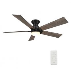 Aspen 52 in. Dimmable LED Indoor/Outdoor Black Smart Ceiling Fan with Light and Remote, Works with Alexa/Google Home by CARRO -Decor Therapy Shop black carro ceiling fans with lights hs525j1 l21 bo 1 fm 1f 1000