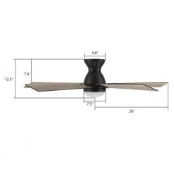 Aspen 52 in. Dimmable LED Indoor/Outdoor Black Smart Ceiling Fan with Light and Remote, Works with Alexa/Google Home by CARRO -Decor Therapy Shop black carro ceiling fans with lights hs525j1 l21 bo 1 fm 44 1000