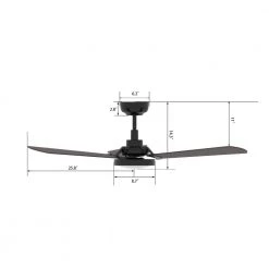 Veter 56 in. Dimmable LED Indoor/Outdoor Black Smart Ceiling Fan with Light and Remote, Works with Alexa/Google Home by CARRO -Decor Therapy Shop black carro ceiling fans with lights hs563b3 l22 b5 1 1f 1000