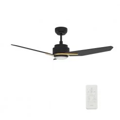 Tilbury 56 in. Dimmable LED Indoor/Outdoor Black Smart Ceiling Fan with Light and Remote, Works with Alexa/Google Home by CARRO -Decor Therapy Shop black carro ceiling fans with lights hs563j3 l11 b2 1g 1f 1000