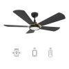 Wilkes 56 in. Dimmable LED Indoor/Outdoor Black Smart Ceiling Fan with Light and Remote, Works with Alexa/Google Home by CARRO -Decor Therapy Shop black carro ceiling fans with lights hs565b3 l22 b2 1g 64 1000