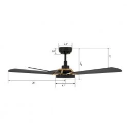 Wilkes 56 in. Dimmable LED Indoor/Outdoor Black Smart Ceiling Fan with Light and Remote, Works with Alexa/Google Home by CARRO -Decor Therapy Shop black carro ceiling fans with lights hs565b3 l22 b2 1g fa 1000