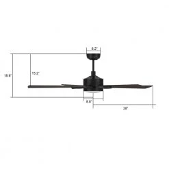 Apex 56 in. Dimmable LED Indoor/Outdoor Black Smart Ceiling Fan, with Light and Remote, Works with Alexa/Google Home by CARRO 15 Apex 56 in. Dimmable LED Indoor/Outdoor Black Smart Ceiling Fan, with Light and Remote, Works with Alexa/Google Home by CARRO -Decor Therapy Shop black carro ceiling fans with lights hs565e l12 b5 1 1f 1000