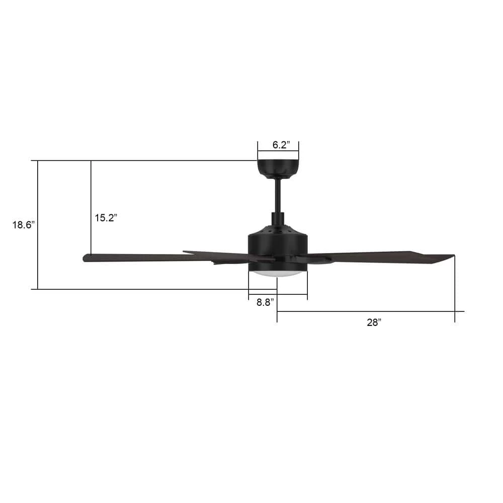 Apex 56 in. Dimmable LED Indoor/Outdoor Black Smart Ceiling Fan, with Light and Remote, Works with Alexa/Google Home by CARRO 7 Apex 56 in. Dimmable LED Indoor/Outdoor Black Smart Ceiling Fan, with Light and Remote, Works with Alexa/Google Home by CARRO - Image 5