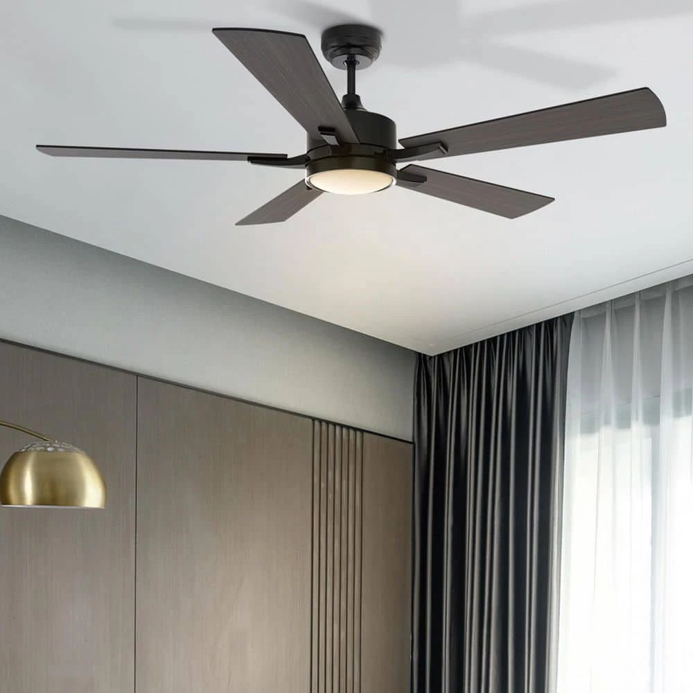 Apex 56 in. Dimmable LED Indoor/Outdoor Black Smart Ceiling Fan, with Light and Remote, Works with Alexa/Google Home by CARRO 4 Apex 56 in. Dimmable LED Indoor/Outdoor Black Smart Ceiling Fan, with Light and Remote, Works with Alexa/Google Home by CARRO - Image 2