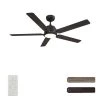 Essex 56 in. Dimmable LED Indoor/Outdoor Black Smart Ceiling Fan with Light and Remote, Works with Alexa/Google Home by CARRO -Decor Therapy Shop black carro ceiling fans with lights hs565j l12 bg 1 64 1000