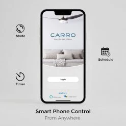 Essex 56 in. Dimmable LED Indoor/Outdoor Black Smart Ceiling Fan with Light and Remote, Works with Alexa/Google Home by CARRO -Decor Therapy Shop black carro ceiling fans with lights hs565j l12 bg 1 fa 1000