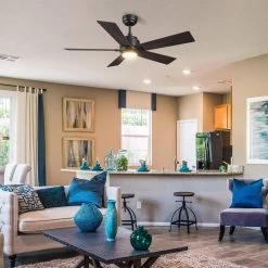 Aspen 56 in. Dimmable LED Indoor/Outdoor Black Smart Ceiling Fan with Light and Remote, Works with Alexa/Google Home by CARRO -Decor Therapy Shop black carro ceiling fans with lights hs565j1 l11 b5 1 31 1000