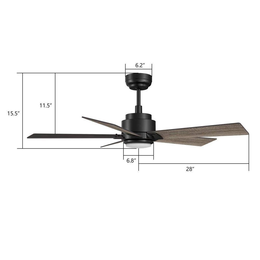 Aspen 56 in. Dimmable LED Indoor/Outdoor Black Smart Ceiling Fan with Light and Remote, Works with Alexa/Google Home by CARRO 10 Aspen 56 in. Dimmable LED Indoor/Outdoor Black Smart Ceiling Fan with Light and Remote, Works with Alexa/Google Home by CARRO - Image 8