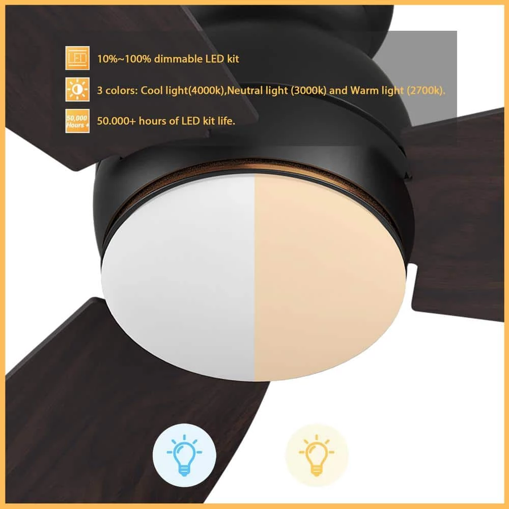 Trendsetter 60 in. Dimmable LED Indoor/Outdoor Black Smart Ceiling Fan with Light and Remote, Works w/Alexa/Google Home by CARRO 7 Trendsetter 60 in. Dimmable LED Indoor/Outdoor Black Smart Ceiling Fan with Light and Remote, Works w/Alexa/Google Home by CARRO - Image 5