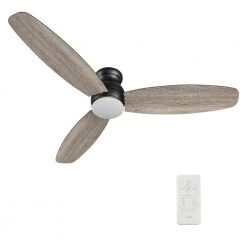 Trendsetter 60 in. Dimmable LED Indoor/Outdoor Black Smart Ceiling Fan with Light and Remote, Works w/Alexa/Google Home by CARRO -Decor Therapy Shop black carro ceiling fans with lights hs603q l12 bo 1 1f 1000