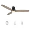 Trendsetter 60 in. Dimmable LED Indoor/Outdoor Black Smart Ceiling Fan with Light and Remote, Works w/Alexa/Google Home by CARRO