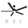 Essex 60 in. Dimmable LED Indoor/Outdoor Black Smart Ceiling Fan with Light and Remote, Works with Alexa/Google Home by CARRO -Decor Therapy Shop black carro ceiling fans with lights hs605j l12 b5 1 64 1000